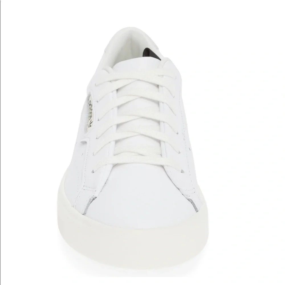 Adidas Sleek White Leather Sneakers - Picture 4 of 11